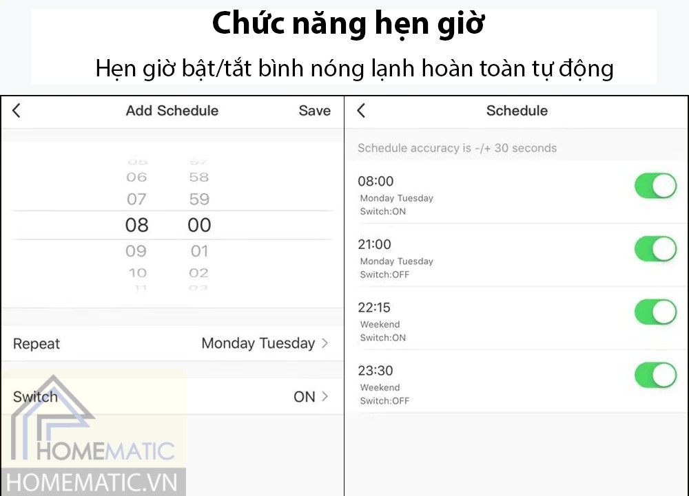 Bán Công tắc bình nước nóng wifi Tuya 20A WH100-US giá rẻ