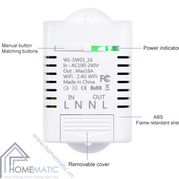 Bán Công tắc WiFi thông minh công suất lớn 16A WL-SW0116 giá rẻ