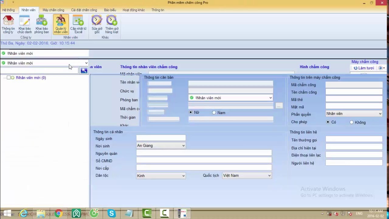 lắp đặt Máy chấm công Ronald Jack U160-C