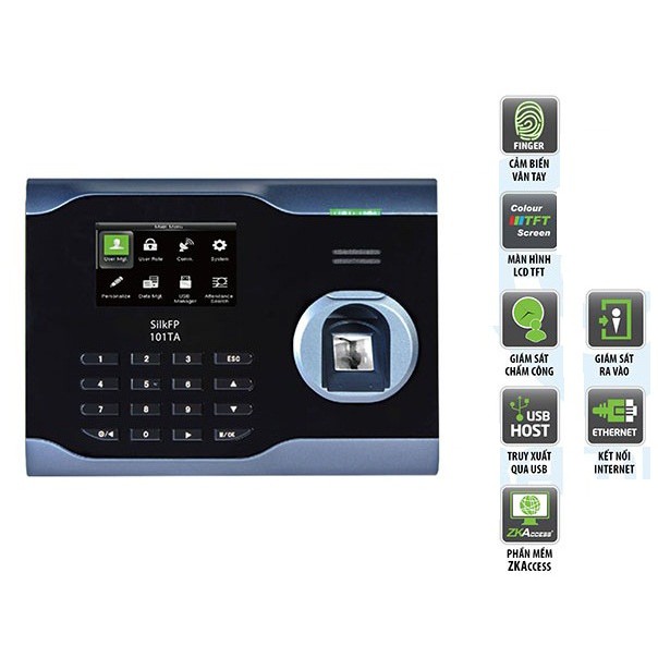 phân phối MÁY CHẤM CÔNG VÂN TAY VÀ THẺ KOBIO SILKID 101TA