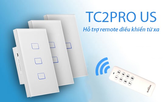 Phân phối CÔNG TẮC CẢM ỨNG, ĐIỀU KHIỂN TỪ XA BROADLINK TC2-US PRO