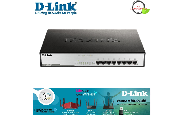phân phối THIẾT BỊ CHIA MẠNG SWITCH POE D-LINK DGS-1008MP
