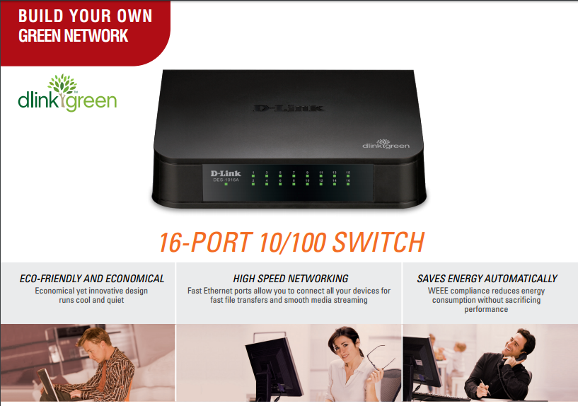 phân phối THIẾT BỊ CHIA MẠNG SWITCH D-LINK DES-1016A