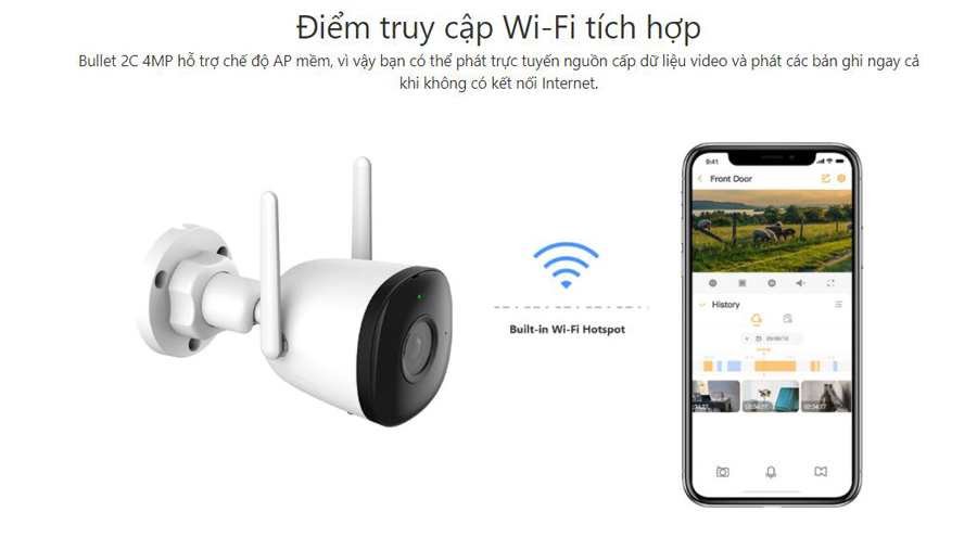 công nghệ ap ghi hình không cần wifi Camera Kbone KN-B21-D