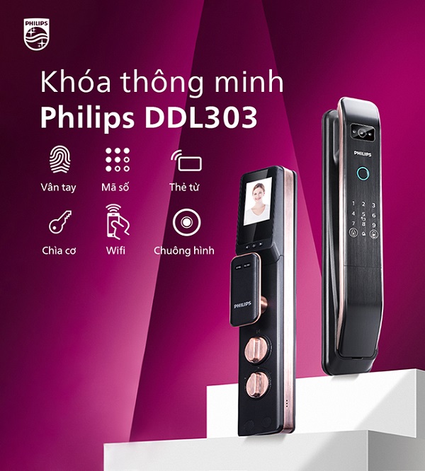 Khóa cửa vân tay có camera Philips DDL303