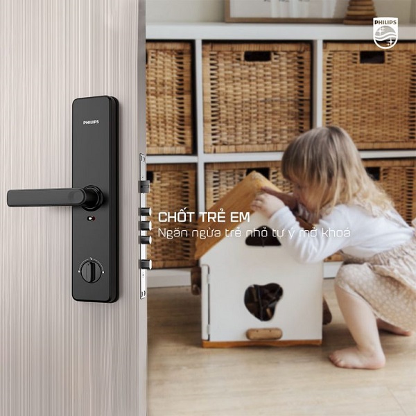 Chức năng khóa trái an toàn của khóa vân tay Philips DDL603E-5HWS