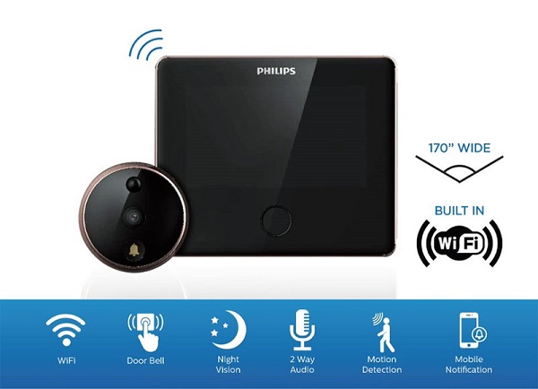 Chuông cửa có hình PHILIPS DV001 với nhiều tính năng