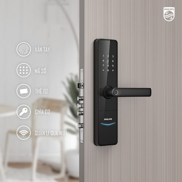 Khóa Philips DDL603E-5HWS đa phương thức mở cửa