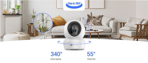 Camera WiFi quay quét thông minh EZVIZ H6C 1080P dễ dàng phát hiện