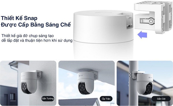 Thiết kế nổi bật của Camera EZVIZ H8C 2K 3MP xoay wifi ngoài trời