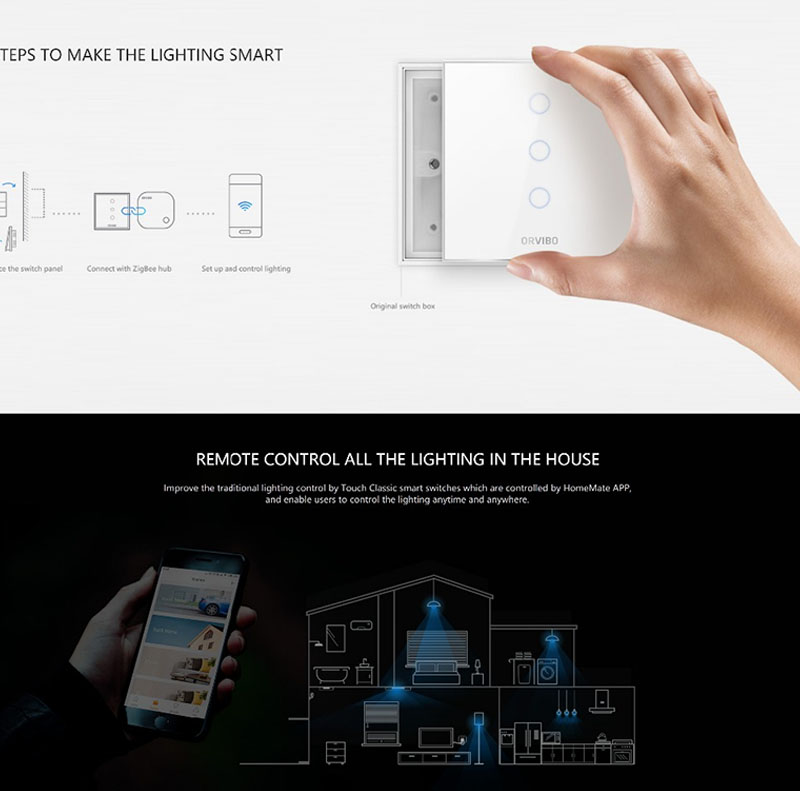 Phân phối CÔNG TẮC CẢM ỨNG THÔNG MINH T30W3Z ORVIBO