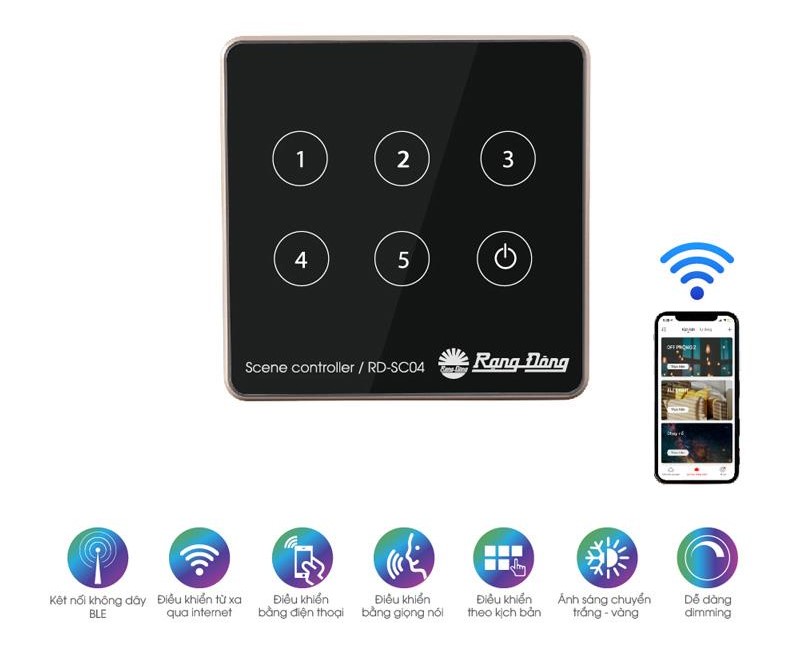 Bộ điều khiển cảnh âm tường RD-SC04 (AC) – hình vuông Bộ điều khiển cảnh âm tường RD-SC04 (AC) – hình vuông