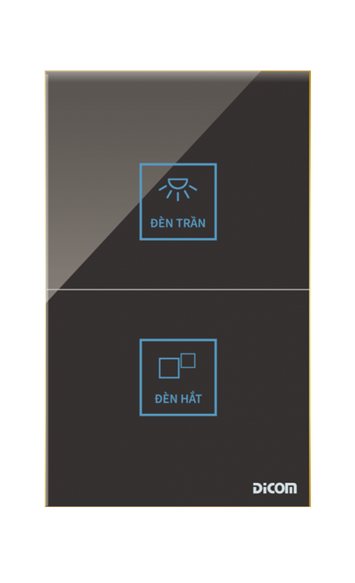 Công tắc cảm ứng Dicom HCN dọc 2 nút