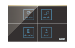 Công tắc cảm ứng Dicom HCN ngang  4 NÚT