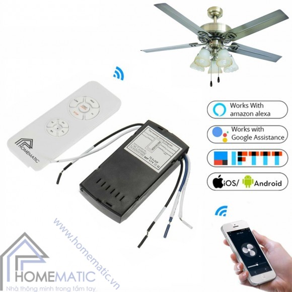 Công tắc điều khiển quạt trần có đèn qua WiFi Tuya HM-MPW Công tắc điều khiển quạt trần có đèn qua WiFi Tuya HM-MPW