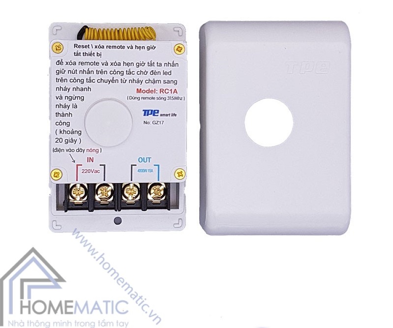 Công tắc điều khiển từ xa công suất lớn TPE RC1A Công tắc điều khiển từ xa công suất lớn TPE RC1A
