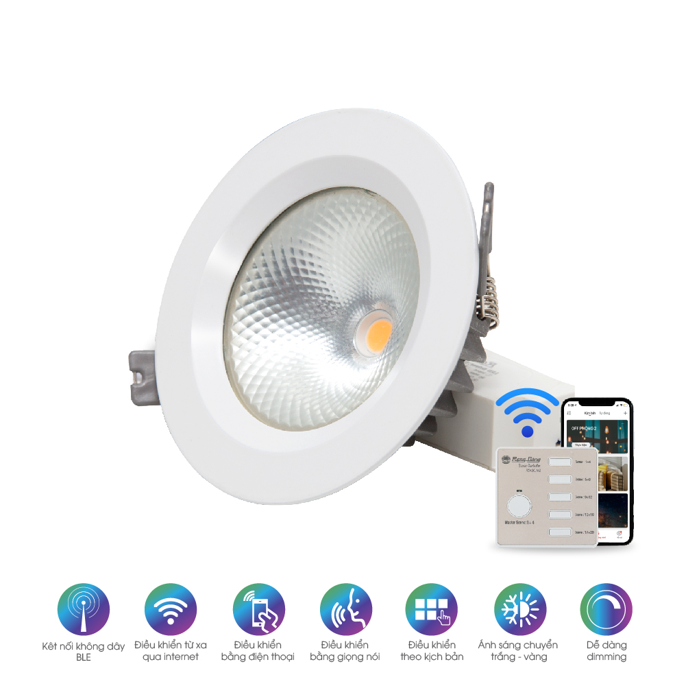 Đèn LED âm trần downlight đổi màu AT14.BLE 110/12W