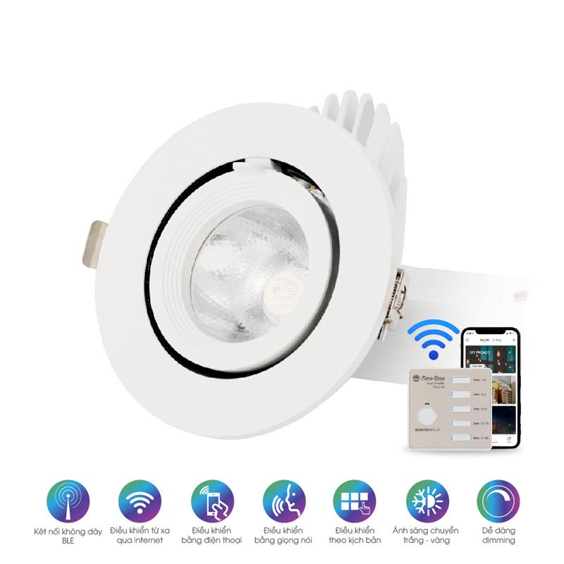 Đèn LED âm trần downlight đổi màu AT18.BLE 110/9W Đèn LED âm trần downlight đổi màu AT18.BLE 110/9W