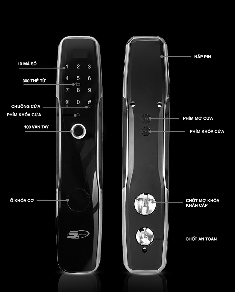 Khoá cửa vân tay 5ASYSTEMS 5A SK6000 Tròn