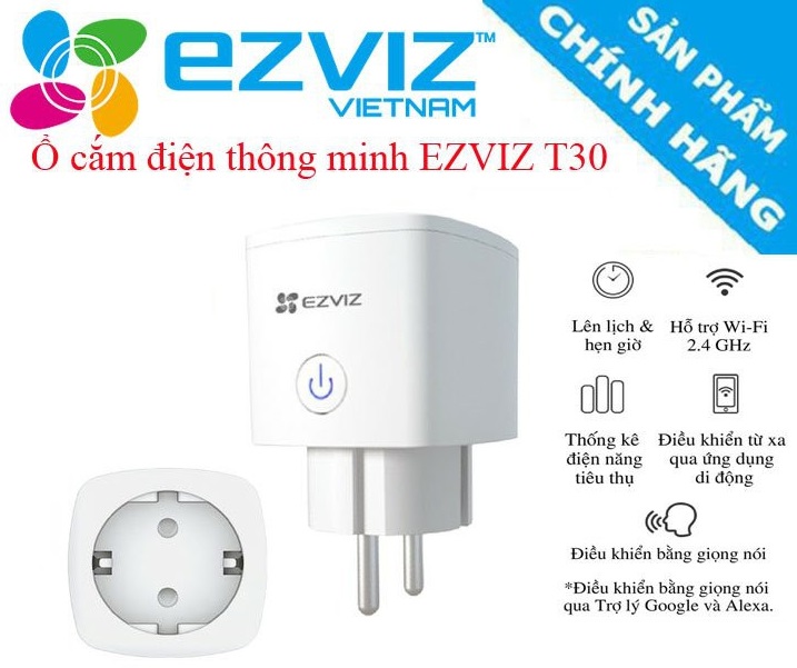 Ổ cắm thông minh wifi Ezviz CS-T30-10B-EU Ổ cắm thông minh wifi Ezviz CS-T30-10B-EU