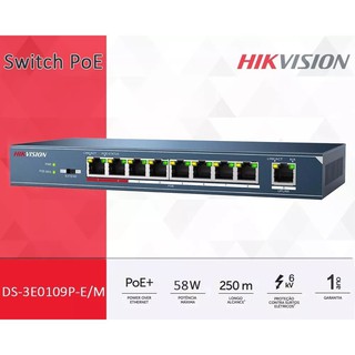 Switch POE 8P  HIKVISION DS-3E0109P-E(C)