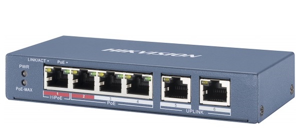 SWITCH PoE HIKVISION DS-3E0106P-E/M
