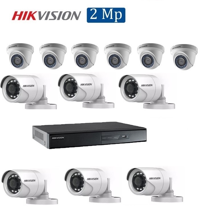Bộ 12 Camera 2.0Mp TVI Hikvision (Trong Nhà Hoặc Ngoài Trời)