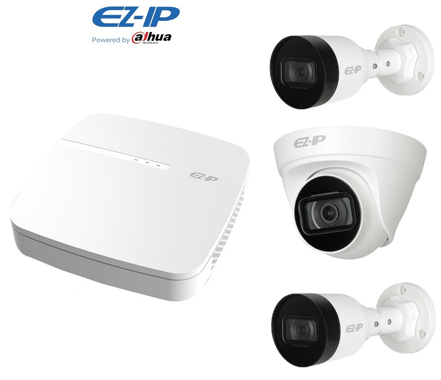 Bộ 3 Camera Ip 2.0Mp EZ-IP (Trong Nhà Hoặc Ngoài Trời)