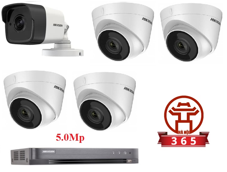 Bộ 5 Camera 5.0Mp Hikvision (Trong Nhà Hoặc Ngoài Trời) Bộ 5 Camera 5.0Mp Hikvision (Trong Nhà Hoặc Ngoài Trời)