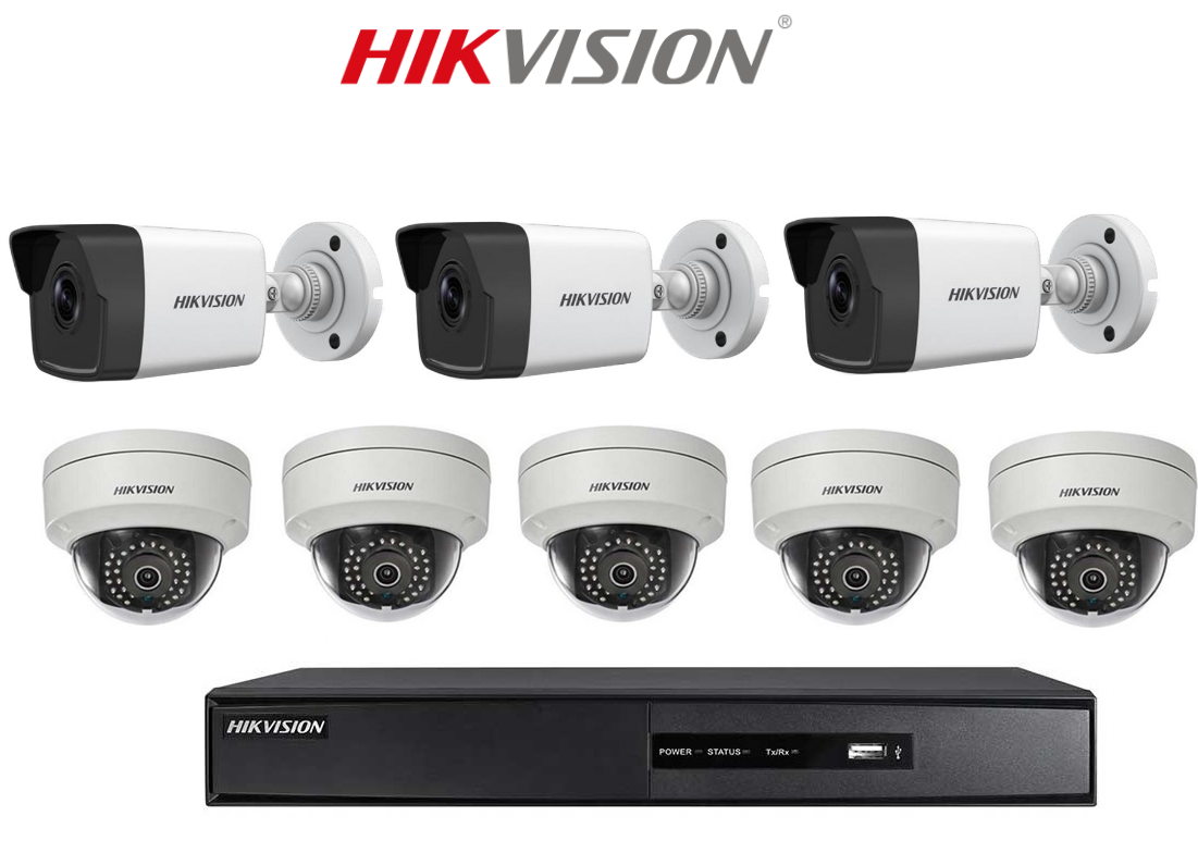 Bộ 8 Camera Ip 4.0Mp Hikvision (Trong Nhà Hoặc Ngoài Trời)