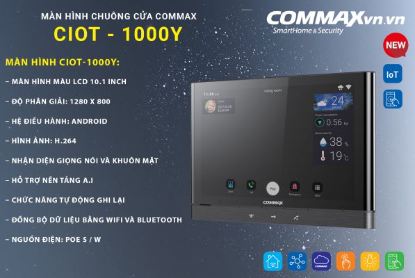 Chuông cửa màn hình COMMAX CIOT-1000Y chính hãng Hàn Quốc