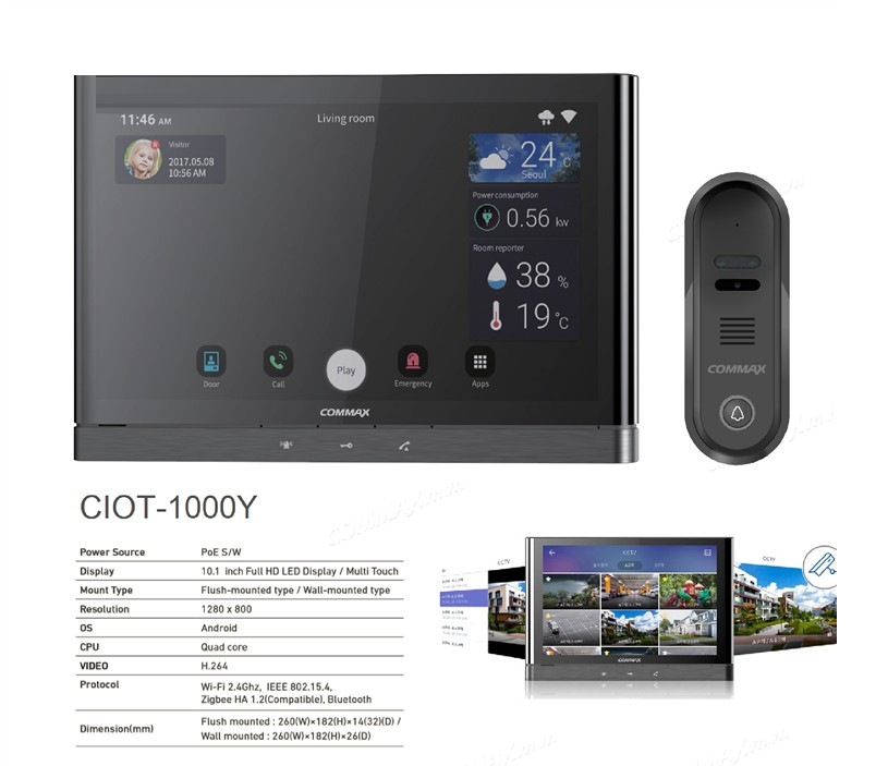 Chuông cửa màn hình COMMAX CIOT-1000Y chính hãng Hàn Quốc