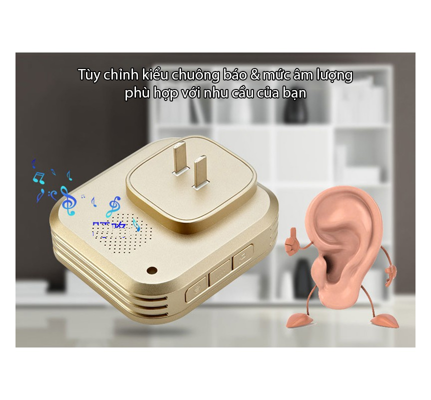 Chuông cửa không dây YIROKA DQ-688 nút bấm to, không dùng pin Chuông cửa không dây YIROKA DQ-688 nút bấm to, không dùng pin