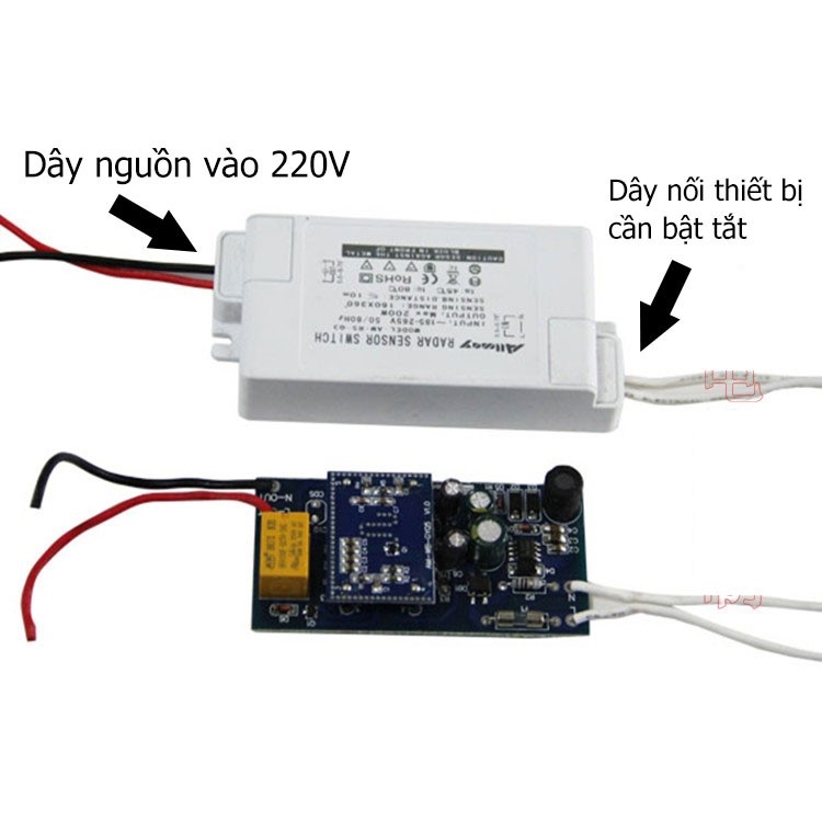 Công tắc cảm ứng chuyển động cảm biến radar + ánh sáng Allmay