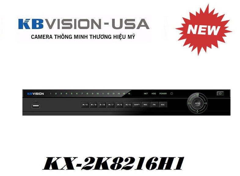Đầu ghi 16 kênh 5in1 KBVISION KX-2K8216H1 Đầu ghi 16 kênh 5in1 KBVISION KX-2K8216H1