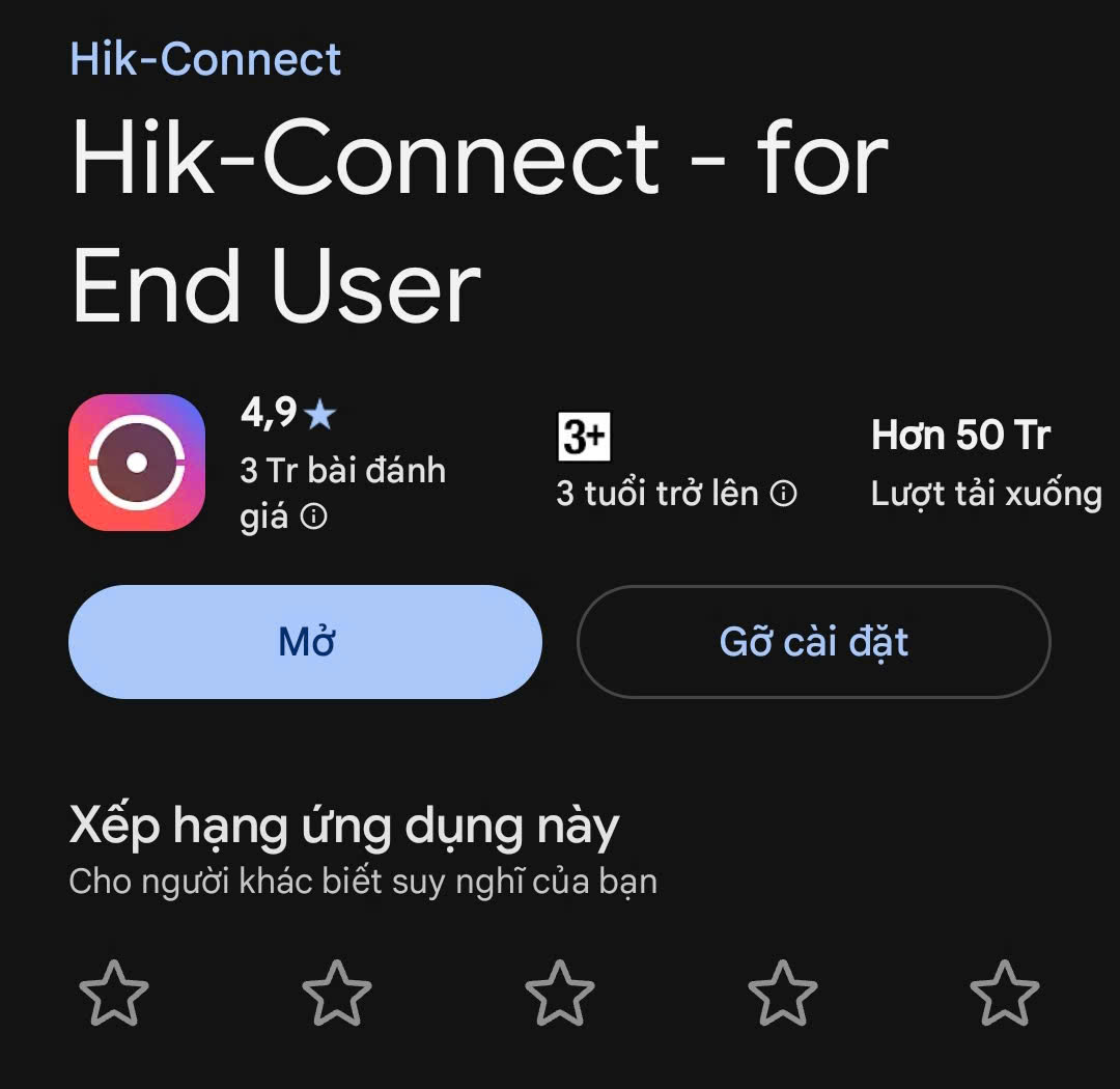 Ứng dụng Hik Connect trên điện thoại