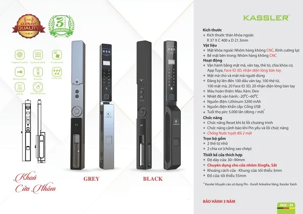 Khóa nhận diện khuôn mặt cửa nhôm Kassler KL-599 CNC 02 Grey 1 Khóa nhận diện khuôn mặt cửa nhôm Kassler KL-599 CNC 02 Grey 1