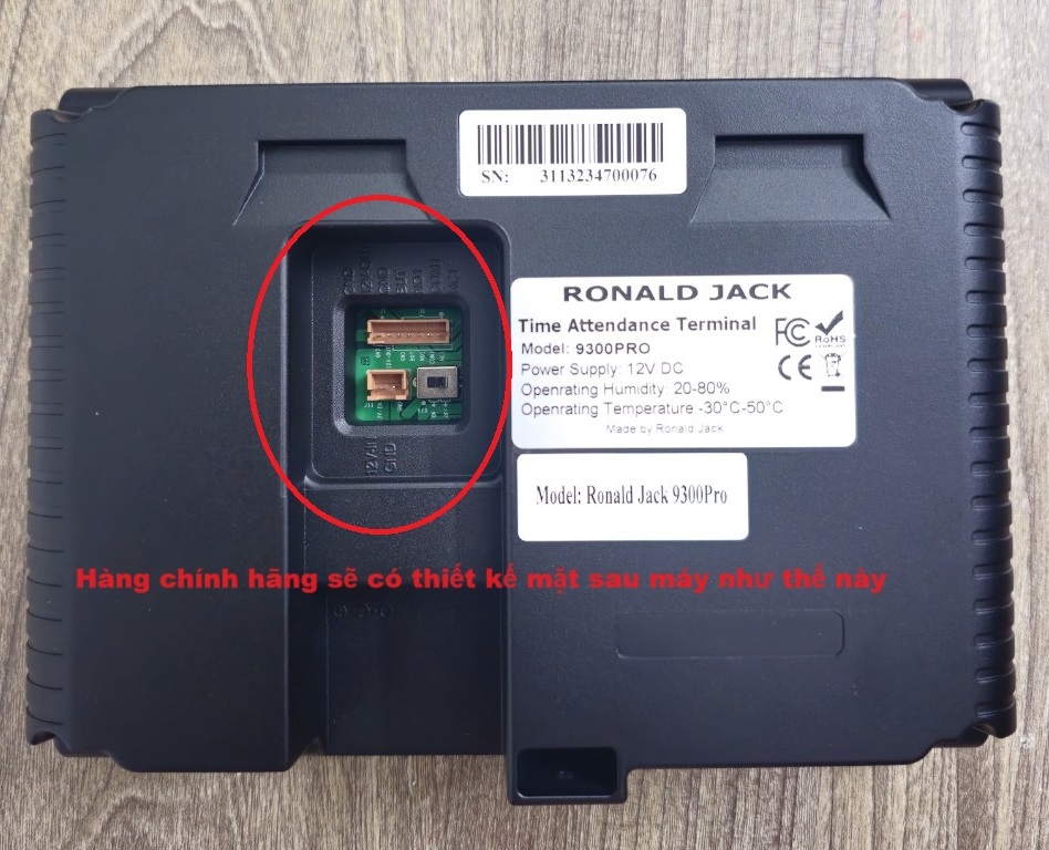 Máy chấm công vân tay Ronald Jack 9300Pro 3 Máy chấm công vân tay Ronald Jack 9300Pro 3