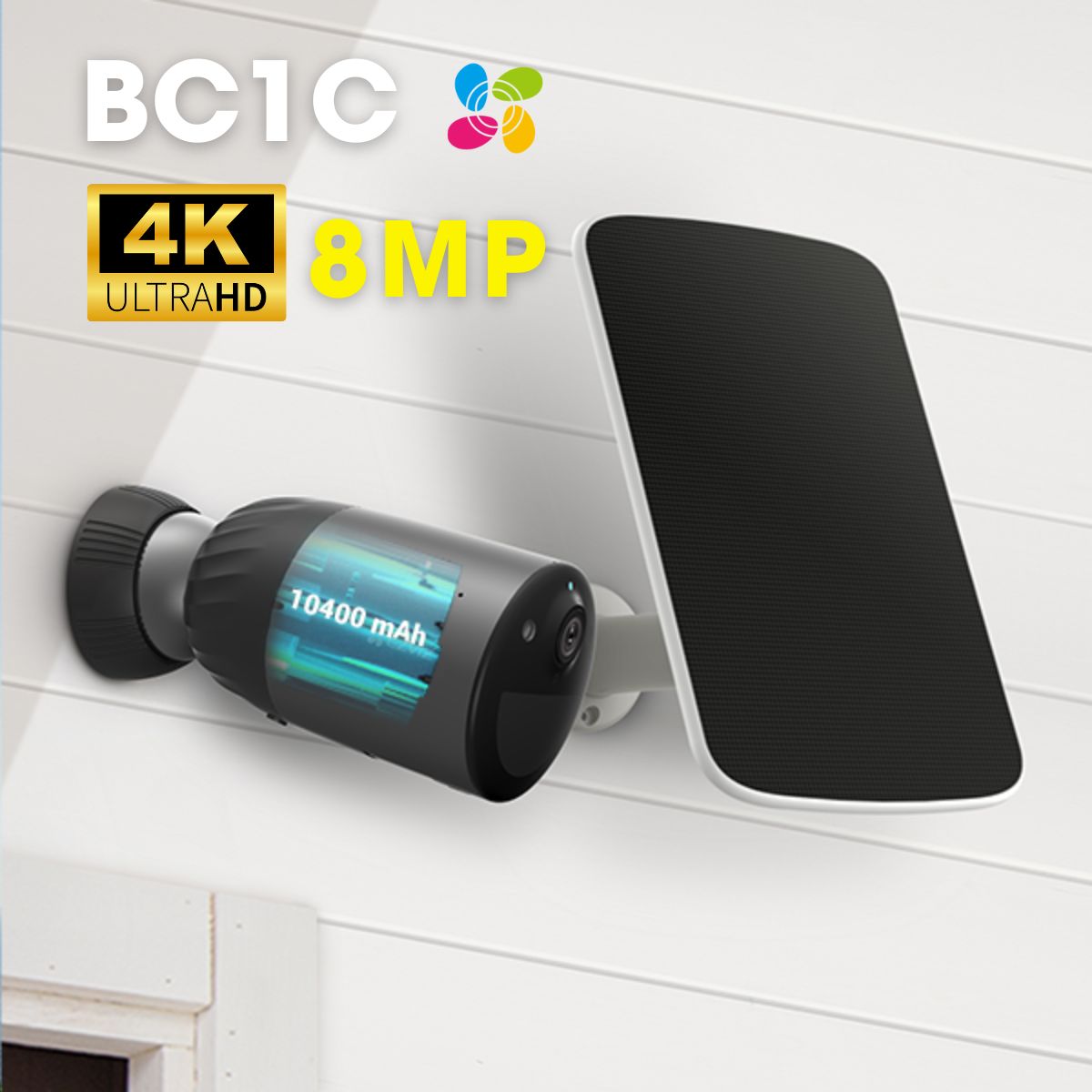 EZVIZ BC1C 4K kết hợp tấm sạc năng lượng mặt trời F
