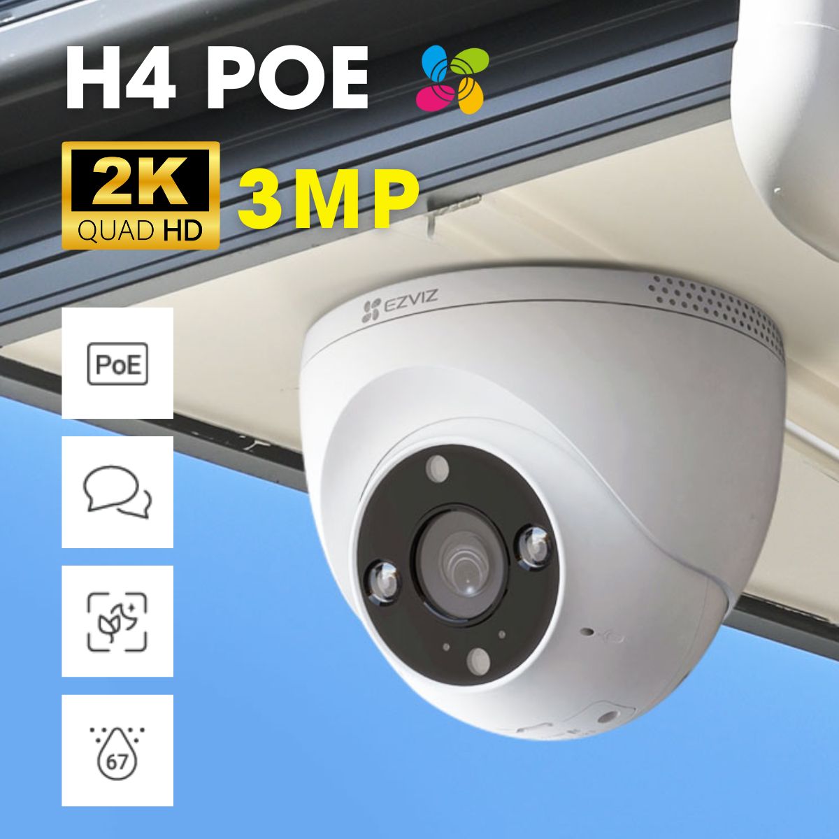 Camera ngoài trời EZVIZ H4 PoE 2K chính hãng