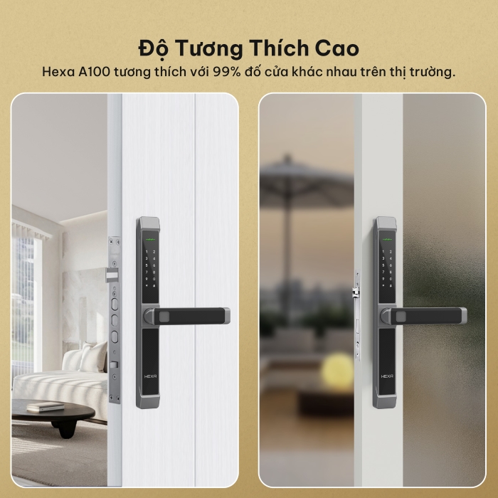 Khóa cửa điện tử Hexa A100 thiết kế hiện đại