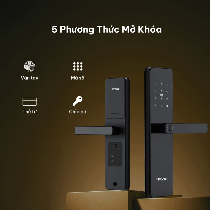 Khóa cửa Hexa HX12 đa phương thức mở khóa từ xa