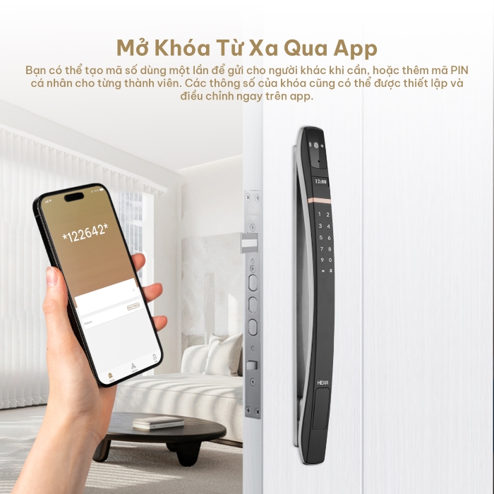 Khóa thông minh Hexa P300-Pro Face ID 3D mở bằng app